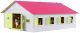 Kids Globe Paardenstal Hout Roze met 7 Boxen 1:24 610189