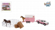 Kids Globe Mitsubishi met paardentrailer en uittrekbare accessoires roze 27cm 520205 