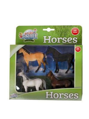 Kids Globe Horses 4 paarden 1:32 2ass 570199
