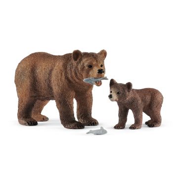 Schleich Wild Life Grizzly Beer Moeder met Jong 42473 