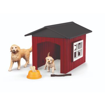 Schleich Farm World Hondenkennel met Golden Retrievers 42722