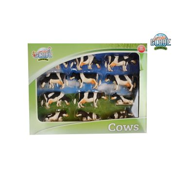 Kids Globe koeien zwart/wit liggend en staand 12stuks 1:32 571929