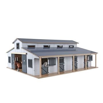 Kids Globe paardenstal met 7 boxen en weiland 1:24 610311