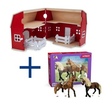 Schleich Bundel #2 Farm World Houten huisje 42602 + Horse Club Paso Peruano Starter Set 42738