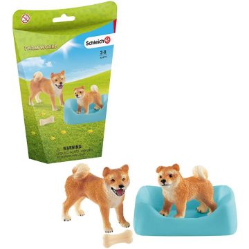 Schleich Farm World Shiba Inu moeder en pup 42479