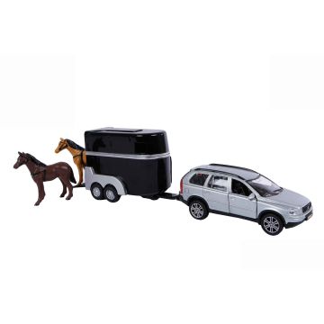 Kids Globe Traffic Volvo XC90 met paardentrailer 29cm 521631 Kids Globe Traffic Volvo XC90 met paardentrailer 29cm 521631