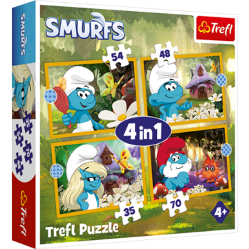 Het leven in het Smurfendorp 4-in-1 Puzzels - TREFL