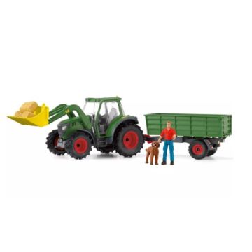 Schleich Farm World Tractor met Aanhangwagen 42608