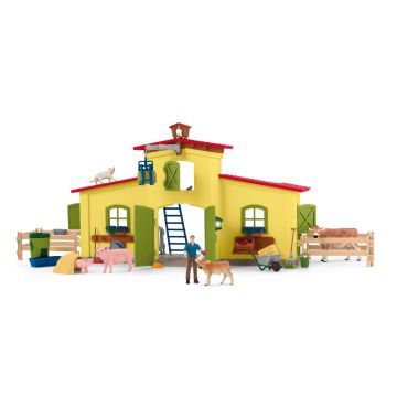 Schleich Farm World Grote Stal met Dieren en Toebehoren 42605