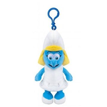 Pluche smurf met clip - De Smurfin - 12 cm