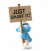 Plastoy Smurf met een bord in de hand. Met Just smuf it. 15 cm