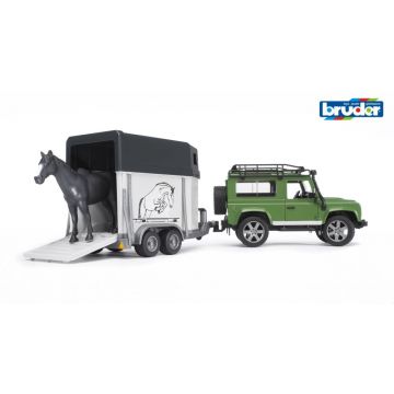 Bruder Landrover Defender met Paardentrailer 02592