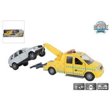 Kids Globe afsleepwagen m/auto licht geluid 26cm 510428