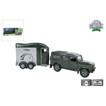 Kids Globe Land Rover met Cheval Liberte paardentrailer 26cm 520460