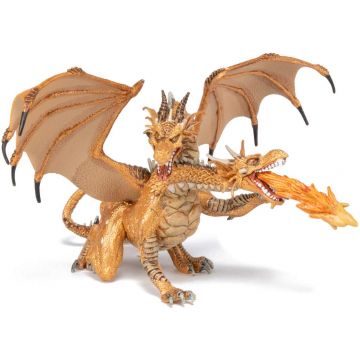 Papo Fantasy en Helden Tweekoppige Draak Goud 38938