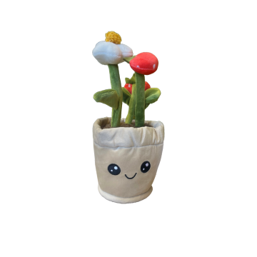 Take me home plant pluche aardbeienplant Beige 23 cm 660662