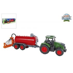 Kids Globe Farming Tractor met giertank groen/rood 49cm 540521