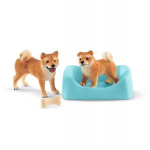 Schleich Farm World Shiba Inu Moeder en Pup 42479 