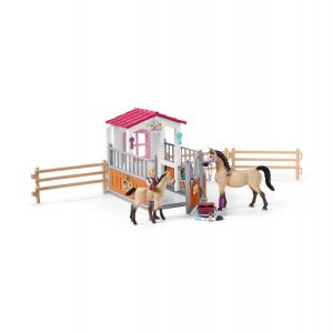 Schleich Horse Club Paardenbox met Arabier Paarden en Verzorgster 42369 