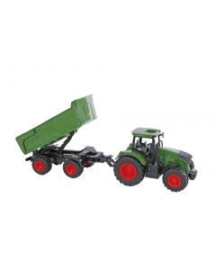 Kids Globe Farming Tractor met trailer groen 41 cm 540520 Kids Globe Farming Tractor met trailer groen 41 cm 540520