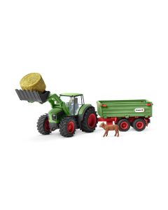 Schleich Farm World Boerenleven Tractor met Aanhangwagen 42379 