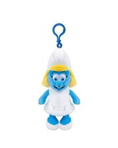 Pluche smurf met clip - De Smurfin - 12 cm